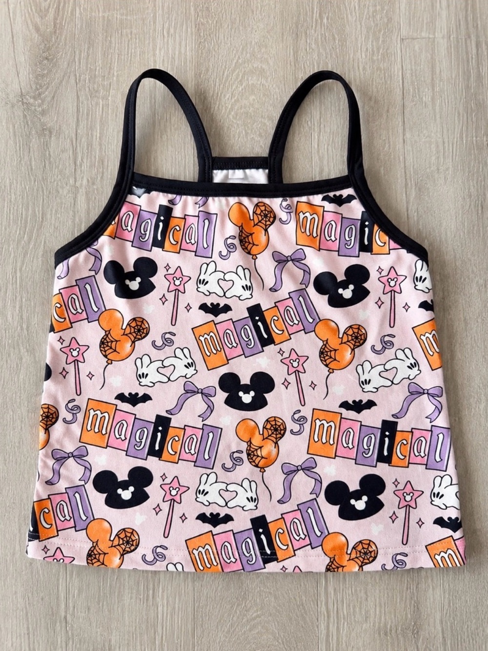 Magical Pink Girls' Tank Top with Disney Halloween